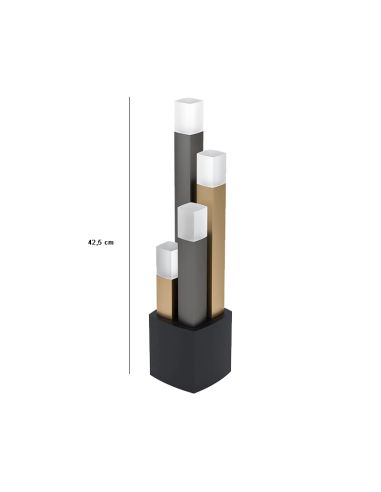 Lámpara de mesa LED Estanterios con 4 luces medidas