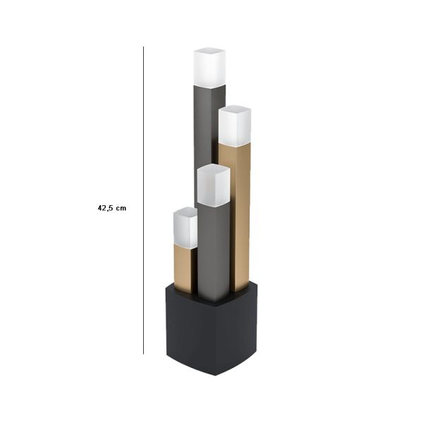 Lámpara de mesa LED Estanterios con 4 luces medidas