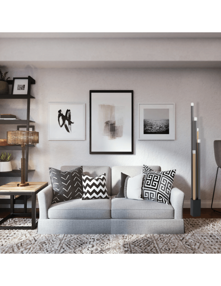 Candeeiro de chão de metal LED Prateleiras ambiente ajustável