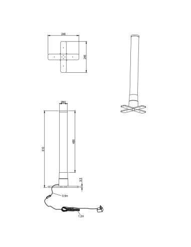Candeeiro de pé LED multicolor Motion com dimensões de peixe 61cm