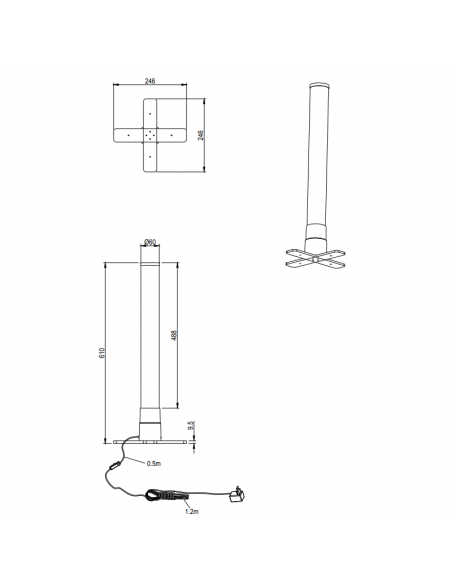 Candeeiro de pé LED multicolor Motion com dimensões de peixe 61cm