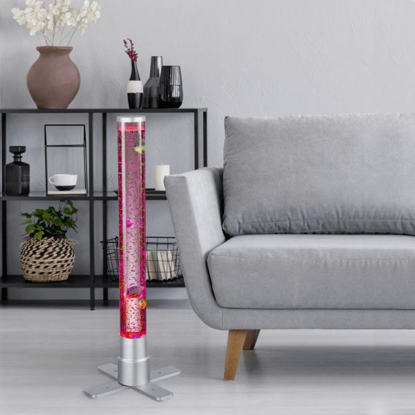 Lámpara de pie LED multicolor Motion con peces 61cm ambiente