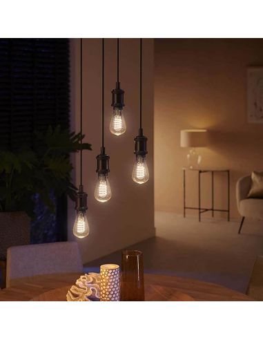 Bombilla LED filamento ST64 550Lm 7W 2.100K - Philips Hue - Compatible con Alexa, Google Home | LeonLeds