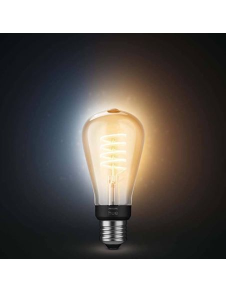 Bombilla LED filamento ST64 550Lm 7W 2.100K - Philips Hue - Compatible con Alexa, Google Home | LeonLeds