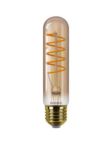 Flame Gold Tubular T32 Lâmpada LED Regulável 4W - 25W 1800K Vintage LED 8719514315495 | leonleds
