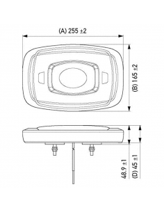 Mini Barra de Luz Magnética Âmbar com plugue de isqueiro Hella 2RL 014 565-021 | Leon Iluminação LED 2
