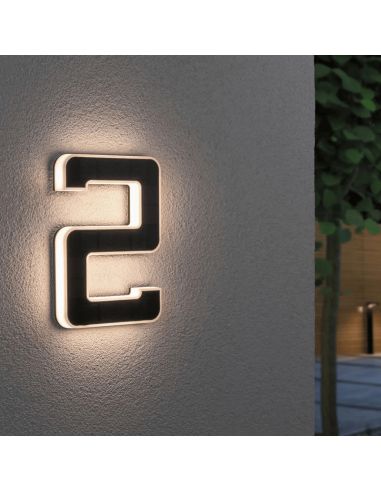 Numéro de maison avec éclairage LED solaire et rechargeable 2 ambient
