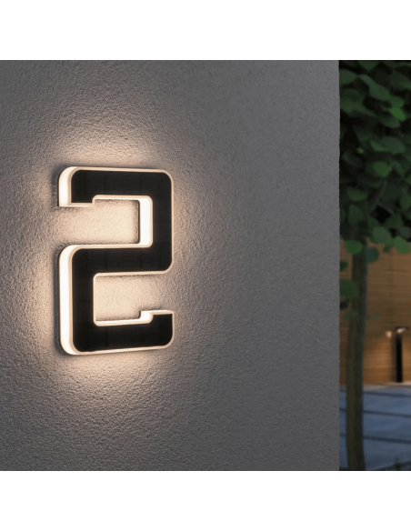 Número para casa con luz LED solar y recargable 2 ambiente