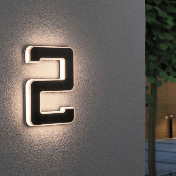Número para casa con luz LED solar y recargable 2 ambiente