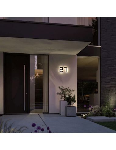 Numéro de maison de lumière LED rechargeable solaire