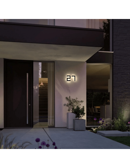 Número para casa con luz LED solar y recargable