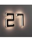 Número para casa con luz LED solar y recargable 27