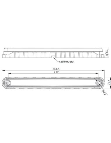 Dimensiones Barra LED de Galibo Homologada y estanca FT-092 LED SM1, R1, A Fristom | LeonLeds