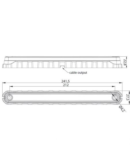 Dimensiones Barra LED de Galibo Homologada y estanca FT-092 LED SM1, R1, A Fristom | LeonLeds