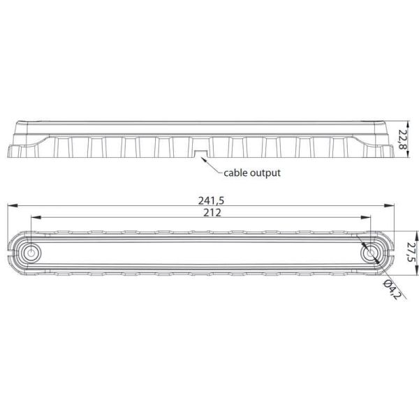 Dimensiones Barra LED de Galibo Homologada y estanca FT-092 LED SM1, R1, A Fristom | LeonLeds