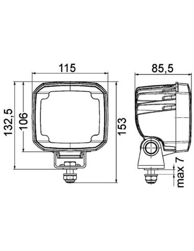 Lampe de travail LED carrée puissante 50W 4 400Lm Optique de travail 12V/24V Ultra Beam GEN II Deutsch 1GA 995 606-001 | leonled