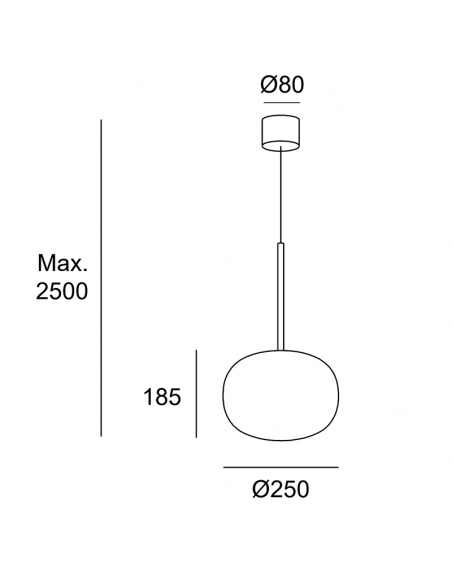 Suspension LED Alive noire avec abat-jour en verre