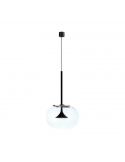 Suspension LED Alive noire avec abat-jour en verre