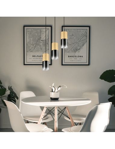 Lámpara colgante Robin bronce mate de 3 luces Trio