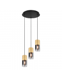 Lámpara colgante Robin bronce mate de 3 luces