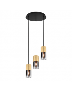 Lámpara colgante Robin bronce mate de 3 luces