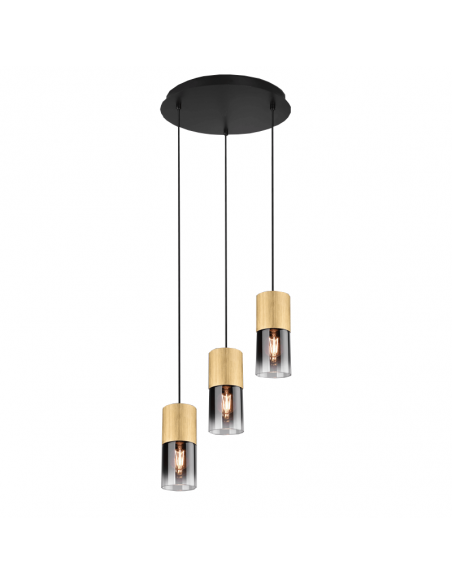 Lámpara colgante Robin bronce mate de 3 luces