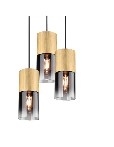 Suspension Robin Vintage à 3 Lumières en Bronze Mat