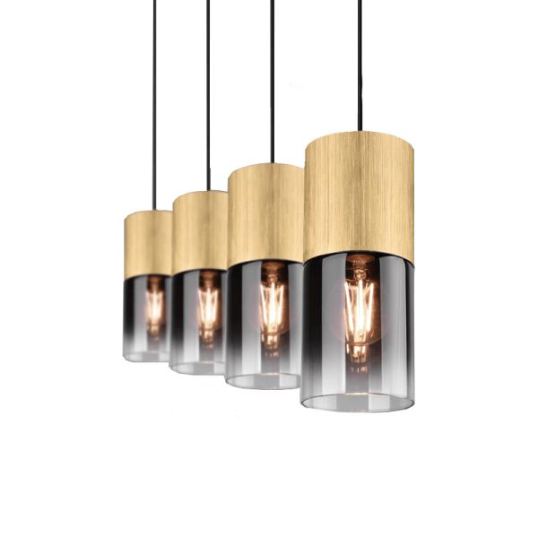 Suspension Robin bronze mat 4 lampes Trio