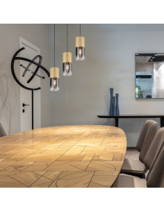 Suspension Robin bronze mat 3 lampes 2