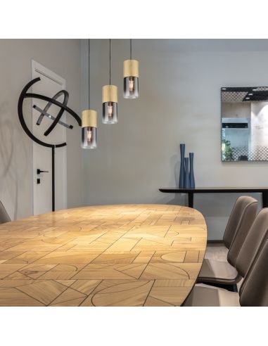 Suspension Robin en bronze mat ambiant