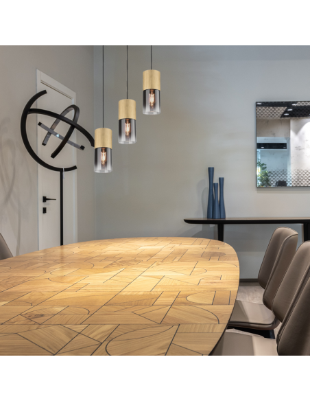 Candeeiro de suspensão Robin bronze mate ambiente