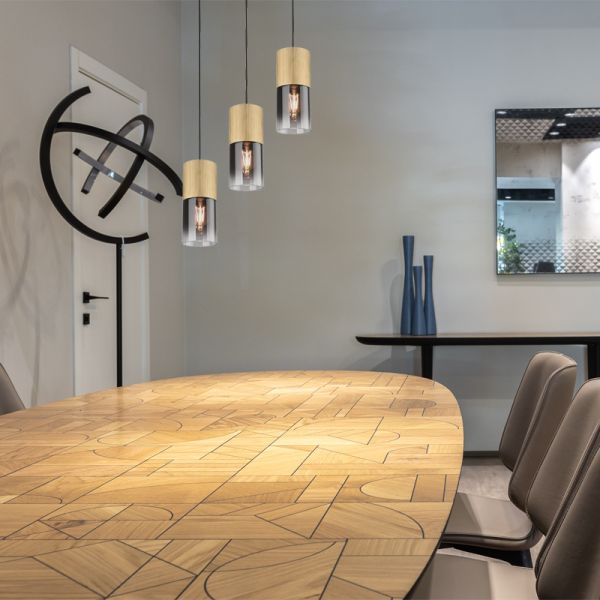 Candeeiro de suspensão Robin bronze mate ambiente