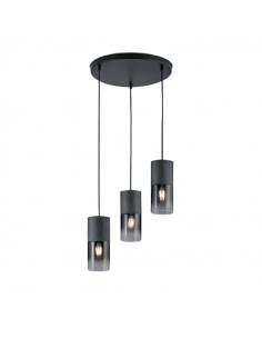 Lámpara colgante  de metal y cristal Robin negra