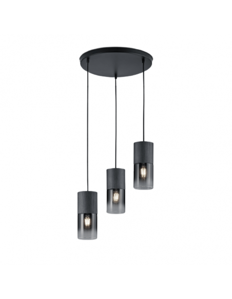 Lámpara colgante  de metal y cristal Robin negra