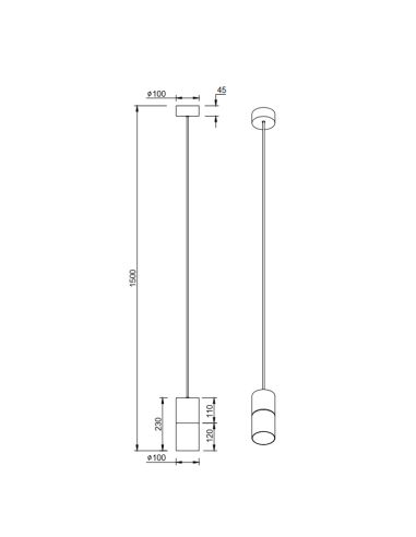 Suspension Robin en métal bronze mesures