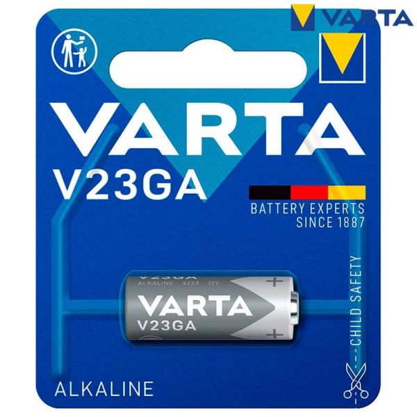 Pila Alcalina V23GA (23) 12V para mando a distancia Blister 1 Unid. Varta 4008496261628 | LeonLeds