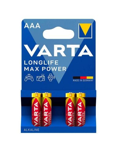 Pila Alcalina AAA LonLife Max Power de Varta LR03 1.5V para Dispositivos de Alto Rendimiento 4008496104734 | LeonLeds