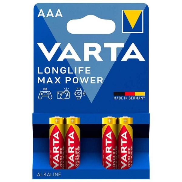 Pila Alcalina AAA LonLife Max Power de Varta LR03 1.5V para Dispositivos de Alto Rendimiento 4008496104734 | LeonLeds