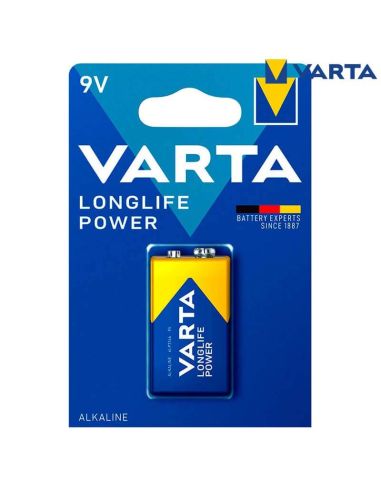 Pilha alcalina de 9V de longa duração da Varta 4008496559862 | LeonLeds