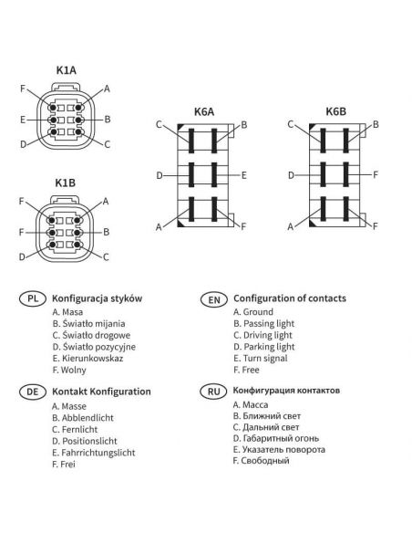 Connecteur de phare avec support arrière Position 12V, Clignotant, Feux de croisement et Feux de route Wesem | leonleds