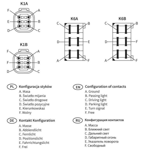 Conector de farol com suporte traseiro Posição 12V, pisca, médios e máximos Wesem | leonleds