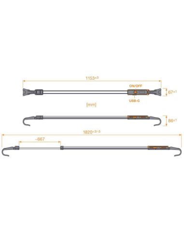 Dimensions Lampe LED rechargeable pour capot de voiture Osram Underbonnet Light LEDIL415 Bonnet 1200 4052899631021 | leonleds