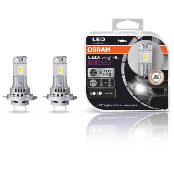 Pack 2 Bombillas LED H7 H18 12V 64210DWESY 4062172312554 | LeonLeds
