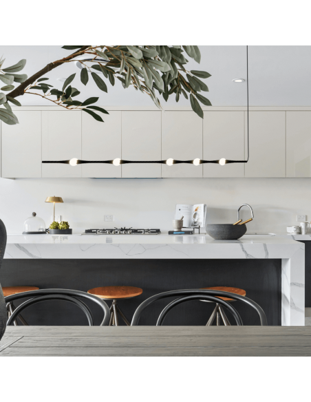 Candeeiro pendente DEW horizontal atmosfera moderna