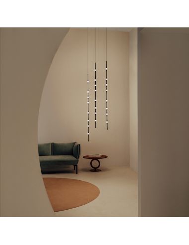 Lámpara colgante LED Dew minimalista vertical ambiente