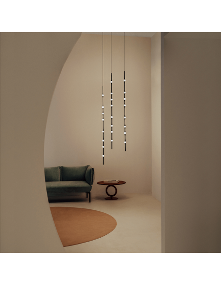 Lámpara colgante LED Dew minimalista vertical ambiente