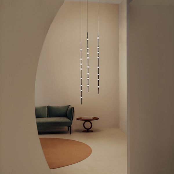 Lámpara colgante LED Dew minimalista vertical ambiente