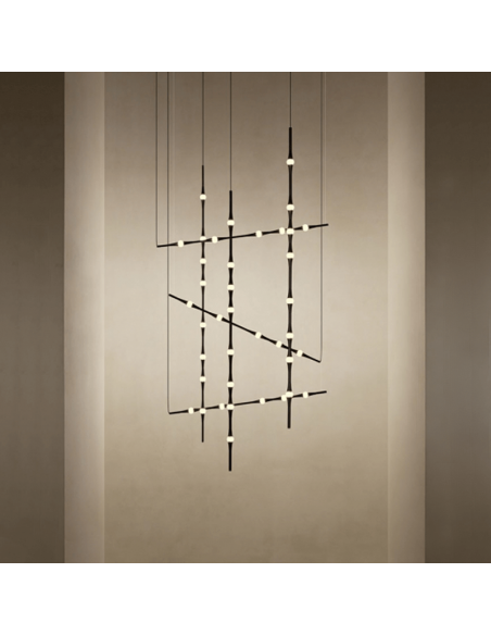 Candeeiro suspenso LED grande Dew 6 luzes Leds C4