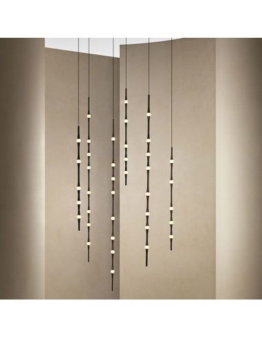 Lámpara colgante LED grande Dew 6 luces ambiente