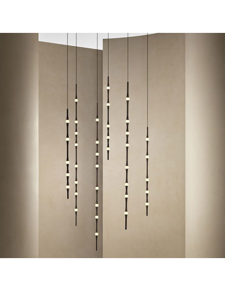 Dew grande suspension LED avec 6 lumières d'ambiance